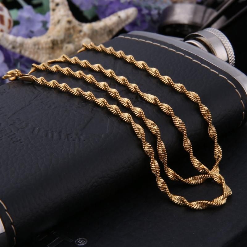Fashion Accessories Stainless Steel Jewelry Design Twisted Push Chain Necklace