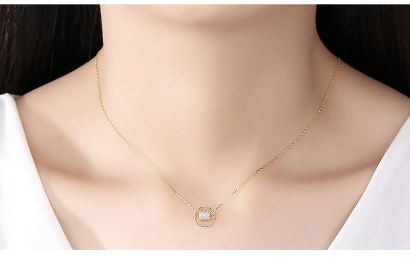 Wholesale Fashion Gold Plated Jewellery Silver Necklace with Cubic Zircon