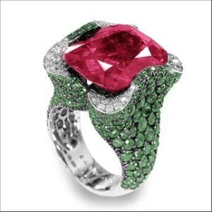 18k High End Ruby&Emerald&Diamond Ring (BLR3)