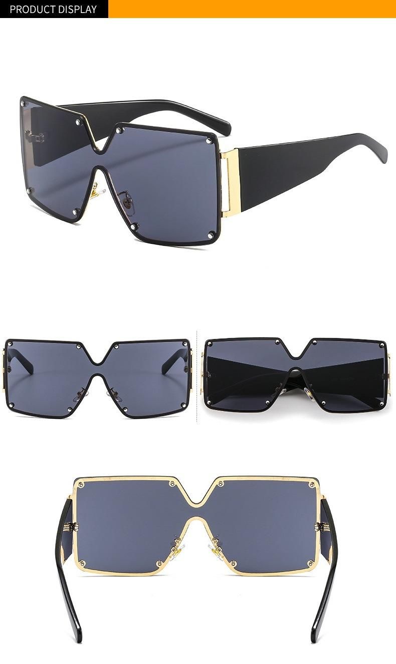 2021 New Style Vintage Fashion Big Frame Oversize Women Trendy Shade Fashion Sunglasses