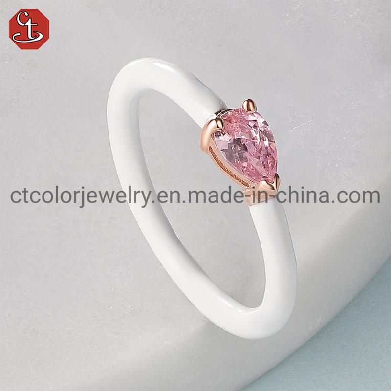 Fashion Rings Sterling 925 Silver Enamel Color Natural stone Rings for Women Finger Jewelry