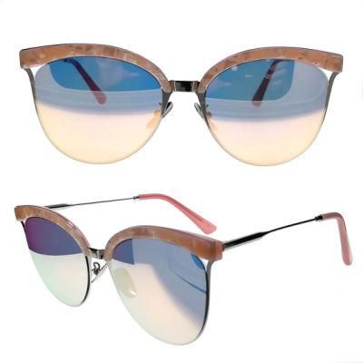 Cat Eye Mixed Material Metal Fashion Sunglasses