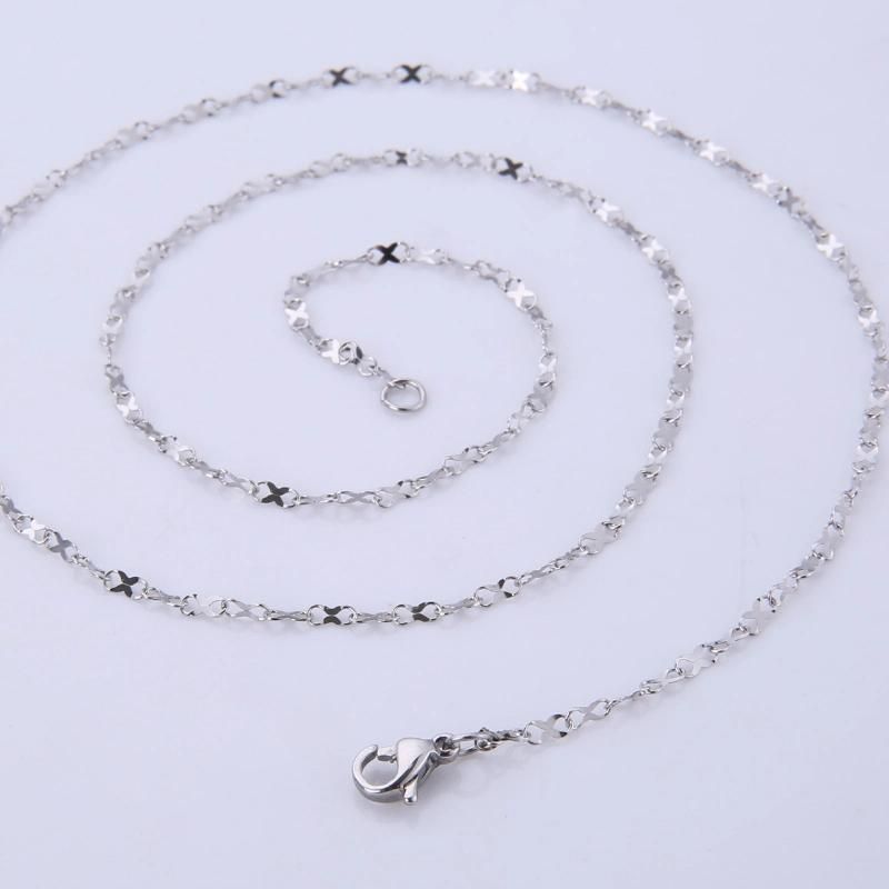 Stainless Steel Chain Plated Gold Embossed 8 Link Chain Necklace for Choker Necklace Jewelry