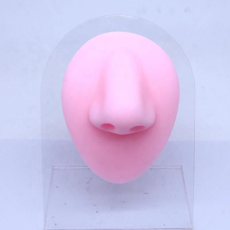 Pink Color Display Model with Stand Soft Silicone Faux Real Artificial Piercing Model Wholesale Body Jewelry