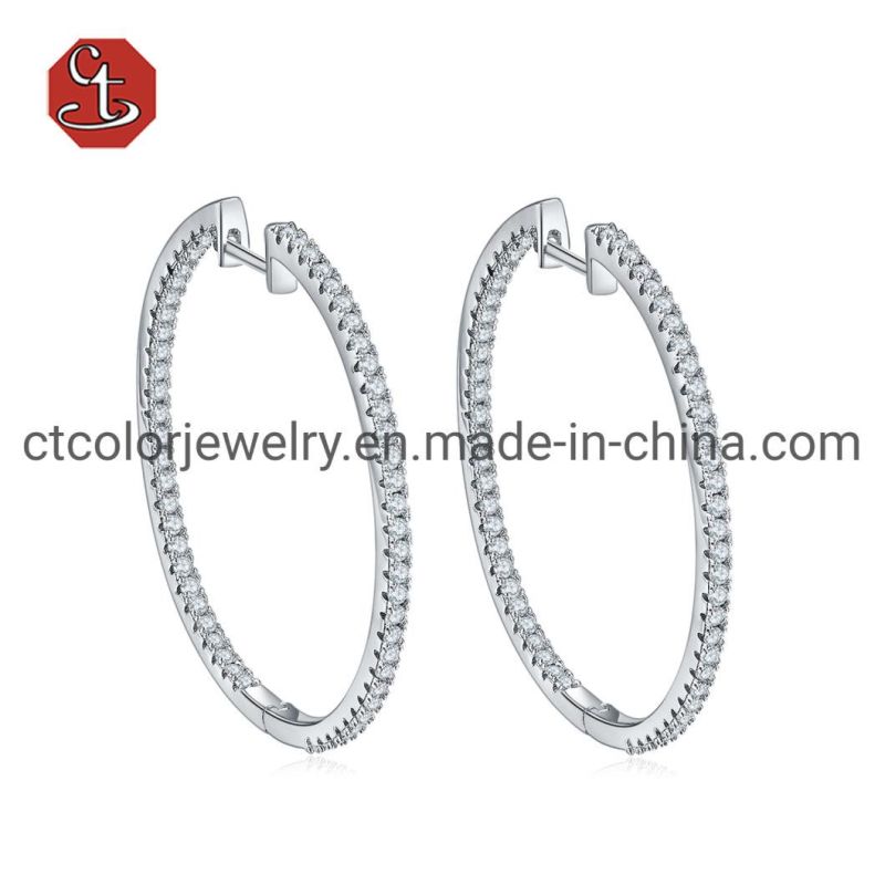Round Hoop Silver Earrings Fashion Dangle Drop Earring Silver or Brass accessories Jewelry