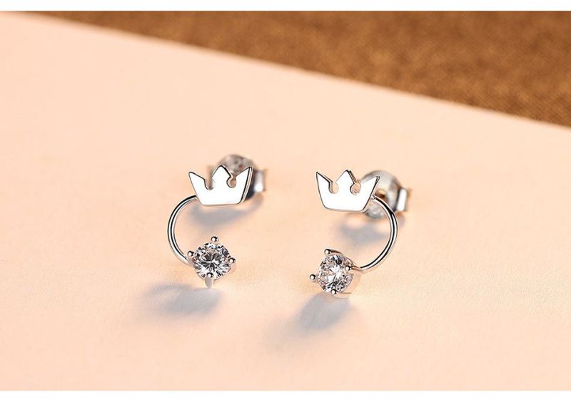 Geometry Jewelry Rhinestone Alloy Golden Vintage Earring Studs for Lady