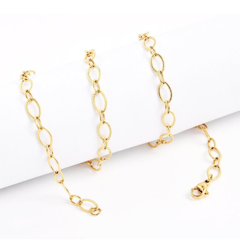 New Style Popular 18K Gold Chain Pendant Necklace Hand Cross - Embossed Cable Jewelry for Lady