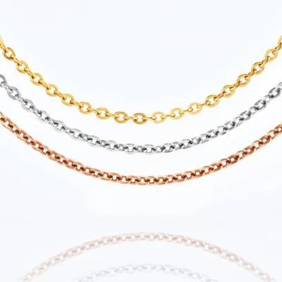 Unisex Popular Necklace 8&quot; 16&quot; 18&quot; 20&quot; 22&quot; 24 Inch Gold Plated Stainless Steel Flat Cable Chains for Anklet Bracelet Jewelry Making