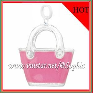 Fashion Pink Enamel Pouch Charm