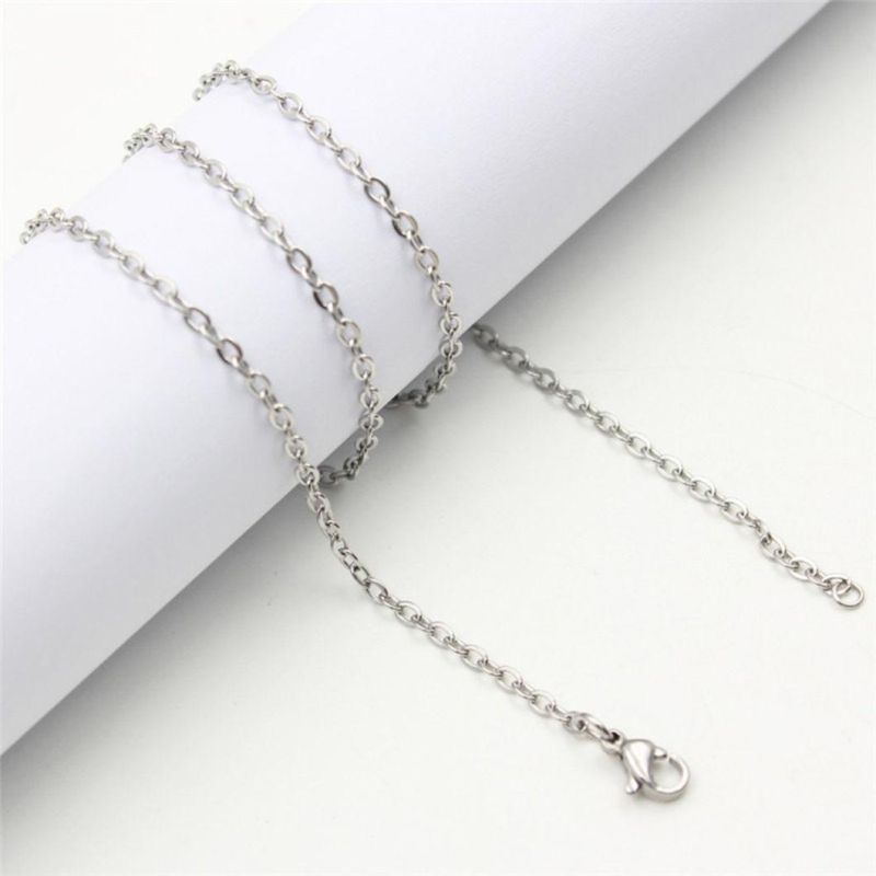 Simple Stainless Steel Cross Chain O Chain with Chain Thin 2mm Fashion Girls Pendant with Chain Ssnl060