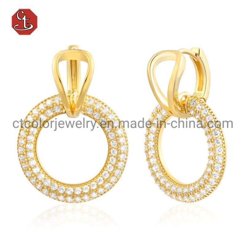 2022 New fashion jewelry zircon earring 18K Gold plated earrings