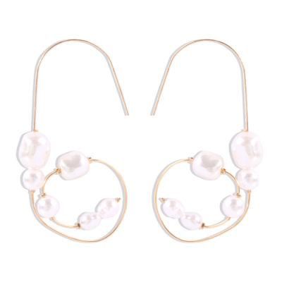 Designer Elegant Large Hoop Earrings Famous Brands Fashion Simple Korean Temperament Geometric Circle Pearl Stud Earrings