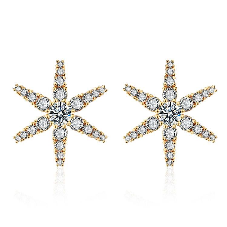 2020 Christmas Jewelry Fashion New Model Fancy White Stone Gold Druzy CZ Stud Earrings Women in Bulk