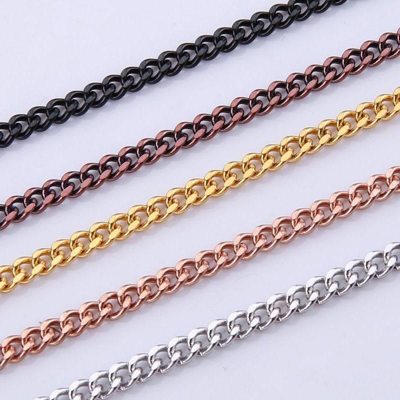 Fashionable Stainless Steel Jewellery Curb Chain Necklace for Jewelry Making