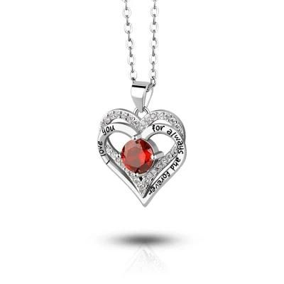 Heart Shaped Love Cubic Zirconia S925 Sterling Silver Necklace Indian Accessories Women