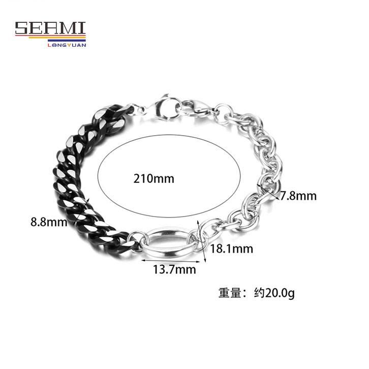 Titanium Steel Hip Hop Stitching Men′ S and Women′ S Stacking Bracelet