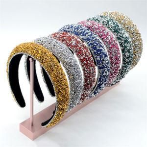 Custom Sequin Glitter Powder Headband Festival Sparkly Rhinestone Handmade Hair Band for Young Girls