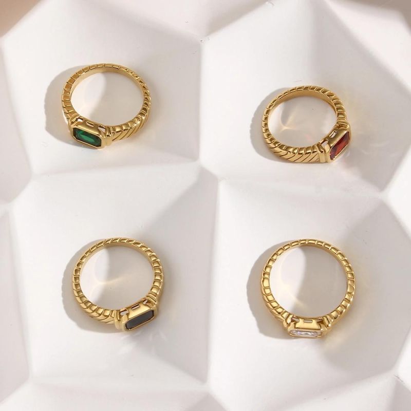 2022 New Arrival Hot Popular Rings Fashion Jewelry Women, Wholesale Stainless Steel 18K Gold Plated Rings Jewelry Diamond Zircon Ring
