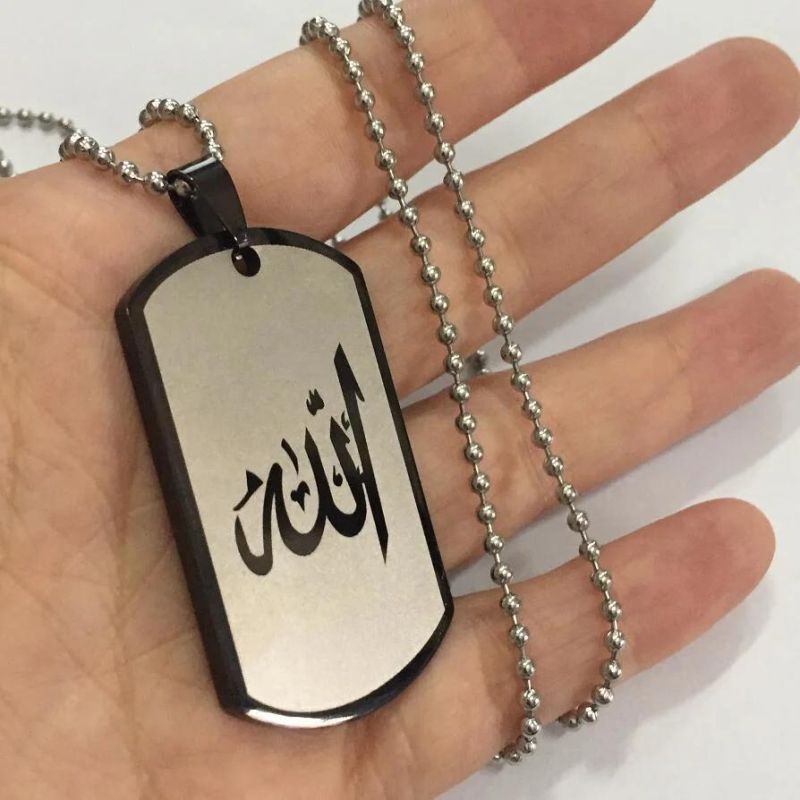 Simple Middle East Arabic Stainless Steel Pendant Muslim Necklace