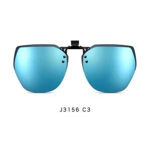 Hot Sale Polarized Clip on Sunglasses Fashion Eyeglasses with UV400 Tac Lens for Wholesale OEM or ODM Model J3156-C3