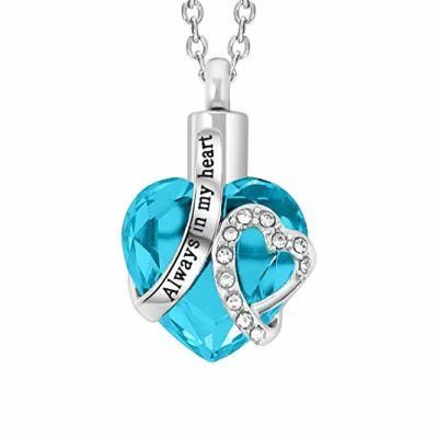 Fashion Glass Heart Pendant for Holding Ashes