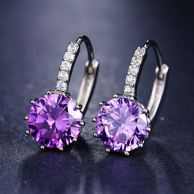 Women Fashion Jewelry Crystal Rhinestone Zircon Stud Earrings Fashion Accessories