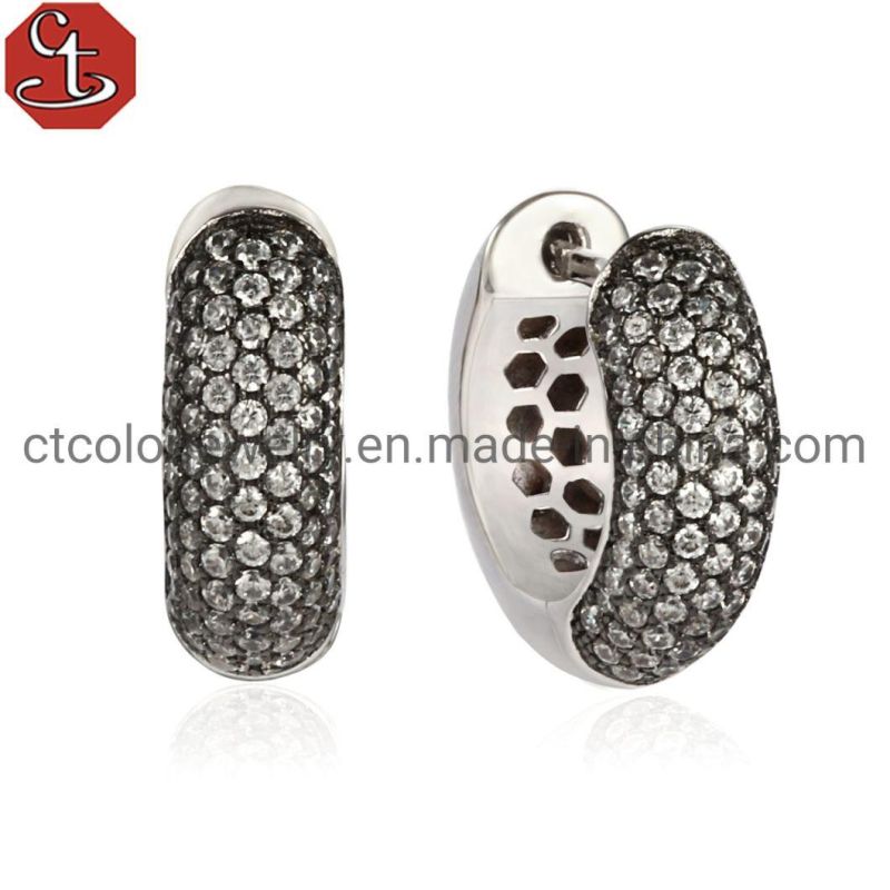 925 Sterling Silver Post Small Hoop Earrings Cubic Zirconia Huggie Hoop Earrings
