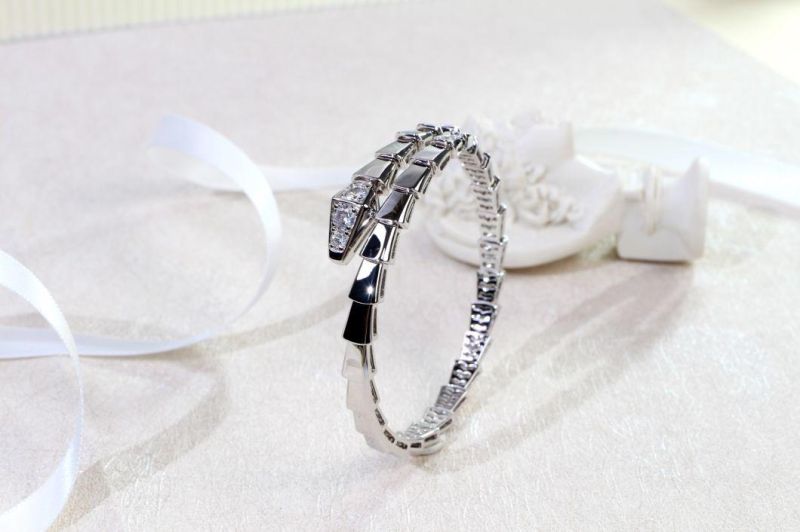 Fashion Jewelry Snake Shape Silver or Brass High Quality Factory Wholesale Popular Style Trendy 2022 Charm Women Fine Bangle