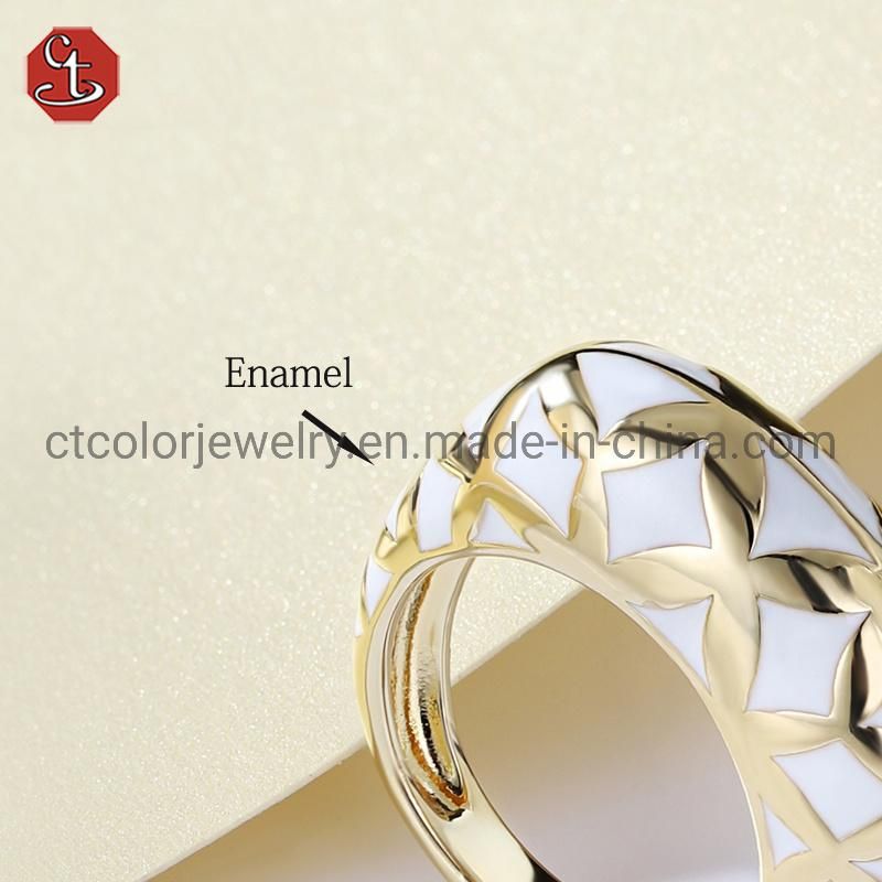 Costume jewelry ring 925 silver Enamel fashion ring for women