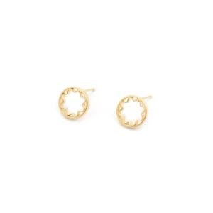 Fashion Accessories Women Jewelry Gold Plated Coin Stud Earrings