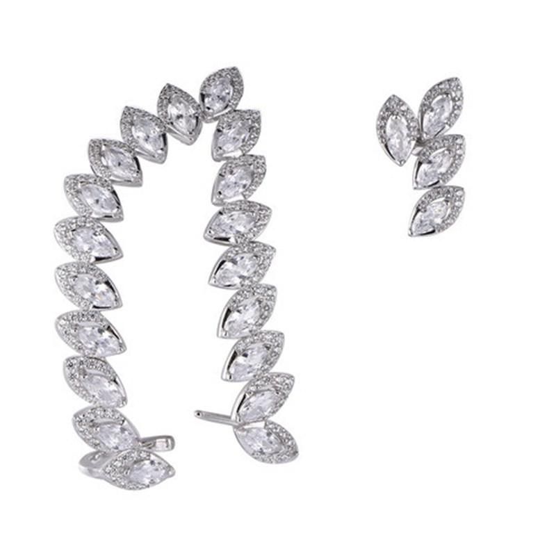 925 Silver Unbalanced Stud Earring with Black Plating