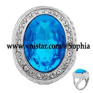 Fashion Blue Gemstone Rings (R046R-18)