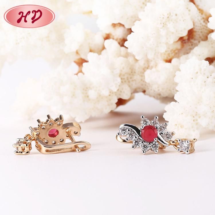 Costume Fashion Jewelry Women Imitation 14K 18K Gold Plated Huggie Hoop Earring with CZ Pearl