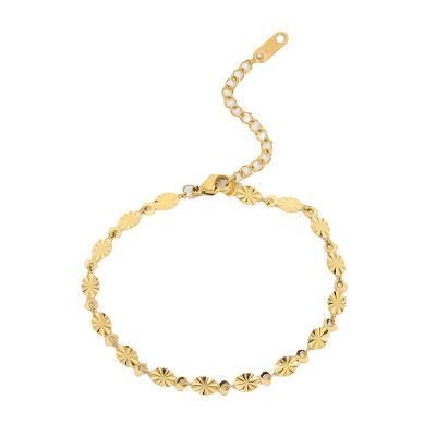 Oval Petal Bracelet Stainless Steel Chain Link Bracelet for Women Fashion Jewelry