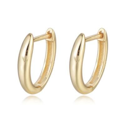 Minimalist Design Geometric 14K Gold Plated S925 Silver Clip on Earrings for Women