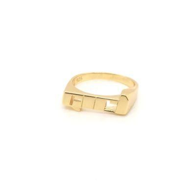 Modern Costume Lead and Nickel Free Jewelry 925 Silver T Bar Ring