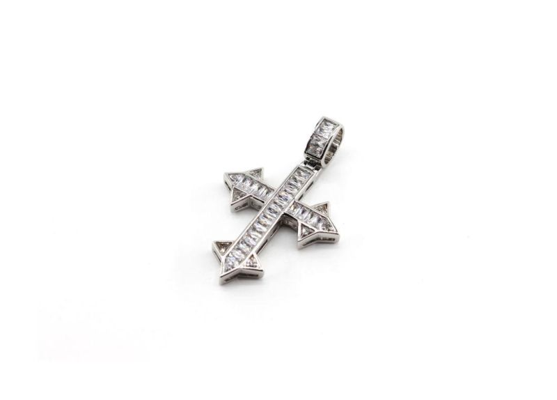 Hip Hop Diamond Jewelry Cross Cuban Chain Pendant for Men