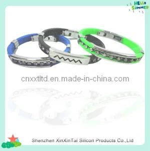 Silicone Bracelet with Stainless Clasp and Buckle (XXT 10014-2)
