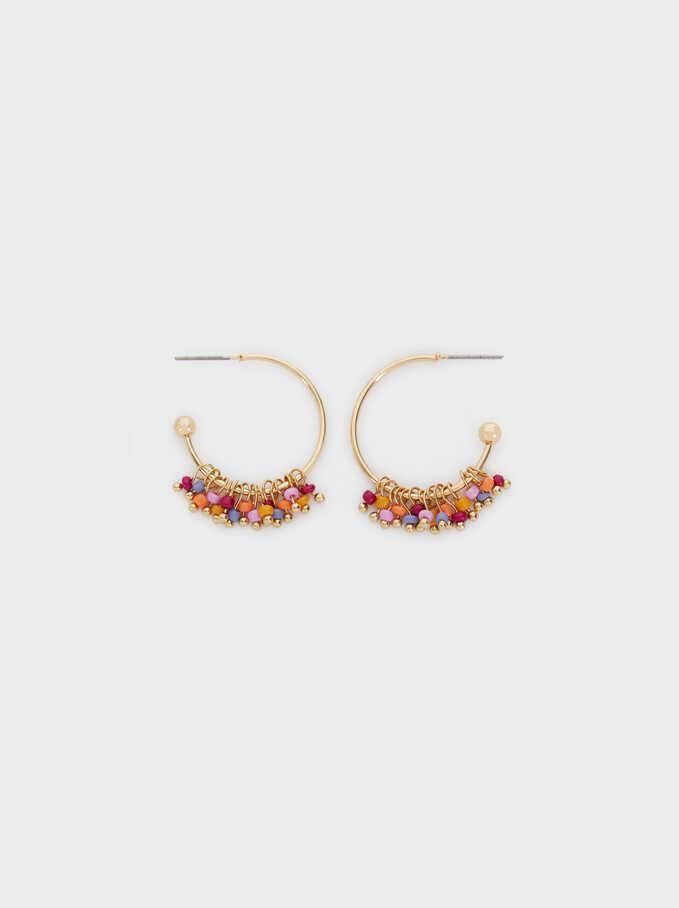 Fashion Personality Colorful Beads Metal Earrings Jewelry