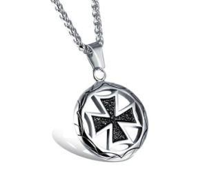 Vintage Chain Length 50/55cm Gold/Silver Color Cross Necklaces Pendants Casting Jewelry Circle Cross Pendants