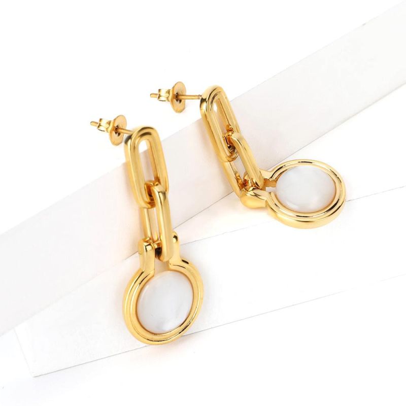 May New Arrival Brass with Natural Freshwater Pearl Earrings