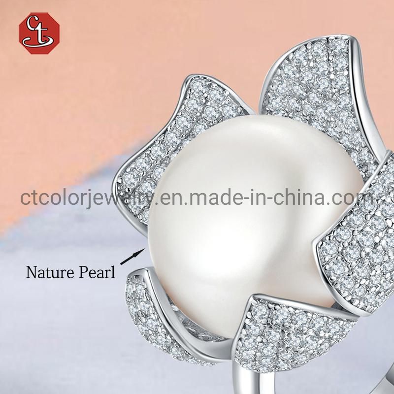 Trendy ring 2021 new fashion jewelry 925 silver freshwater pearl Ring