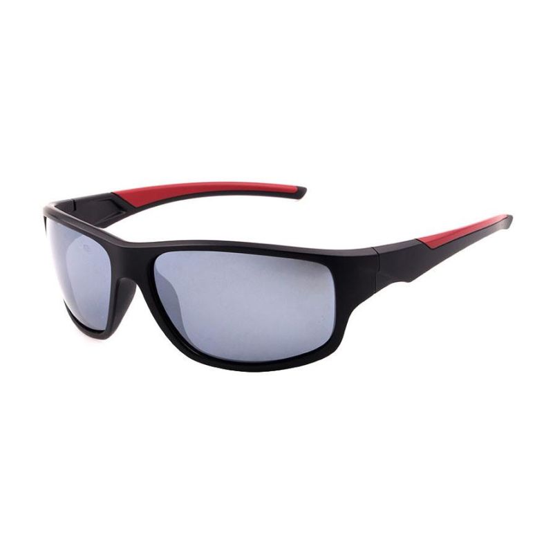 2017 Hot Selling Double Injection Sports Sunglasses with Red Rubber