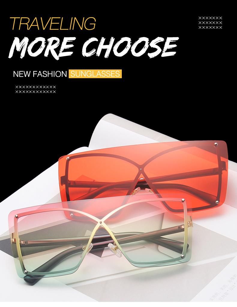 One Piece Sunglasses Big Frame One-Piece Female Personality Ocean Sunglasses