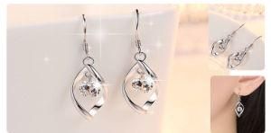 Wholesale 925 Silver Diamond Gemstone Jewellery Dangle Drop Earrings