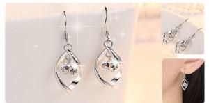 Wholesale 925 Silver Diamond Gemstone Jewellery Dangle Drop Earrings