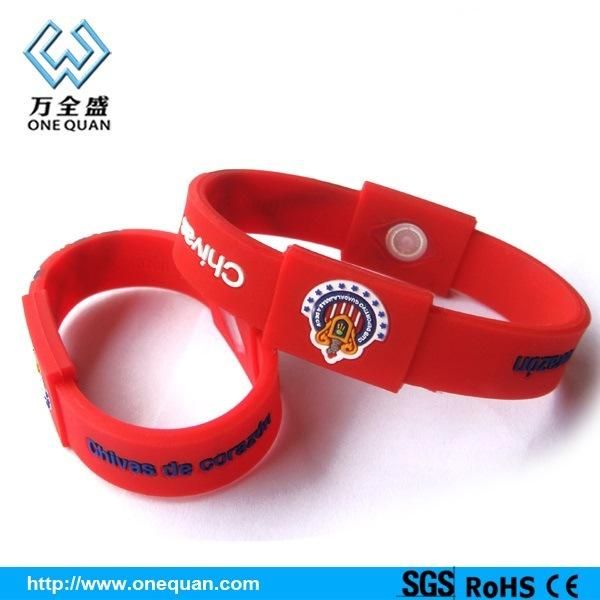 Direct China Factory Price Silicone Sports Bracelet Laser Engraved Adjustable Bangle