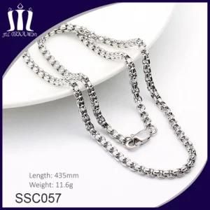 Simple Design Custom Couple Stainless Steel Color Chain Necklace