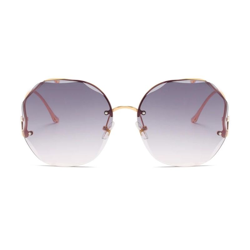 2020 Ready Made Round Rimless Trendy Women Fashion Sunglasses