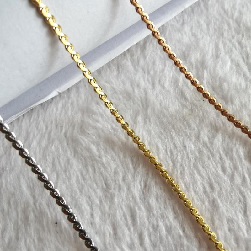 Gold/Rose Gold/Silver Color Stainless Steel Jewelry Chapado En Oro De 18 Quilates 316 L Stainless Steel S Chain Necklace